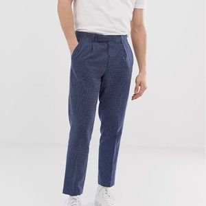ASOS slim crop smart pants in indigo texture